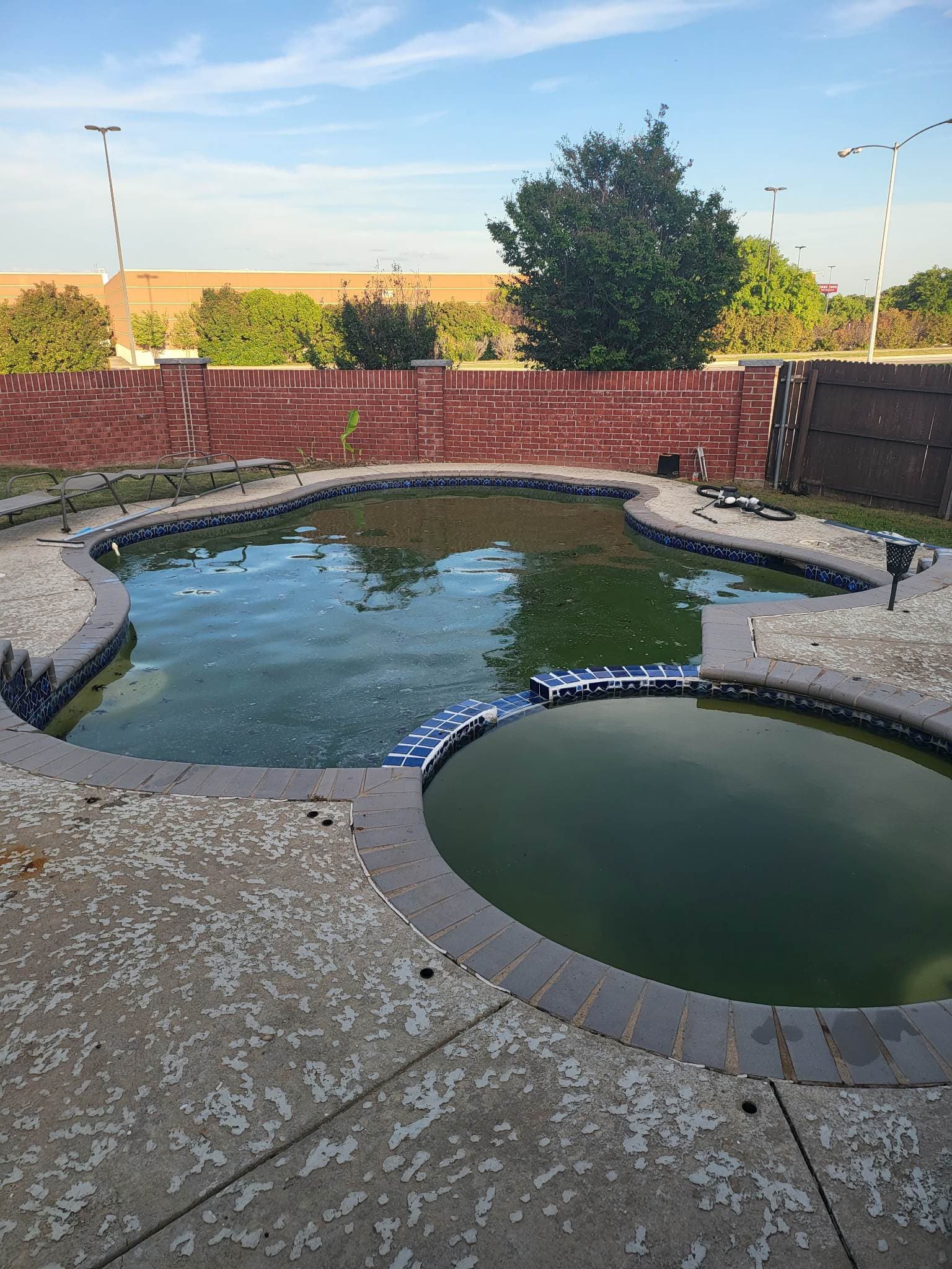 Pool before renovation in North Texas