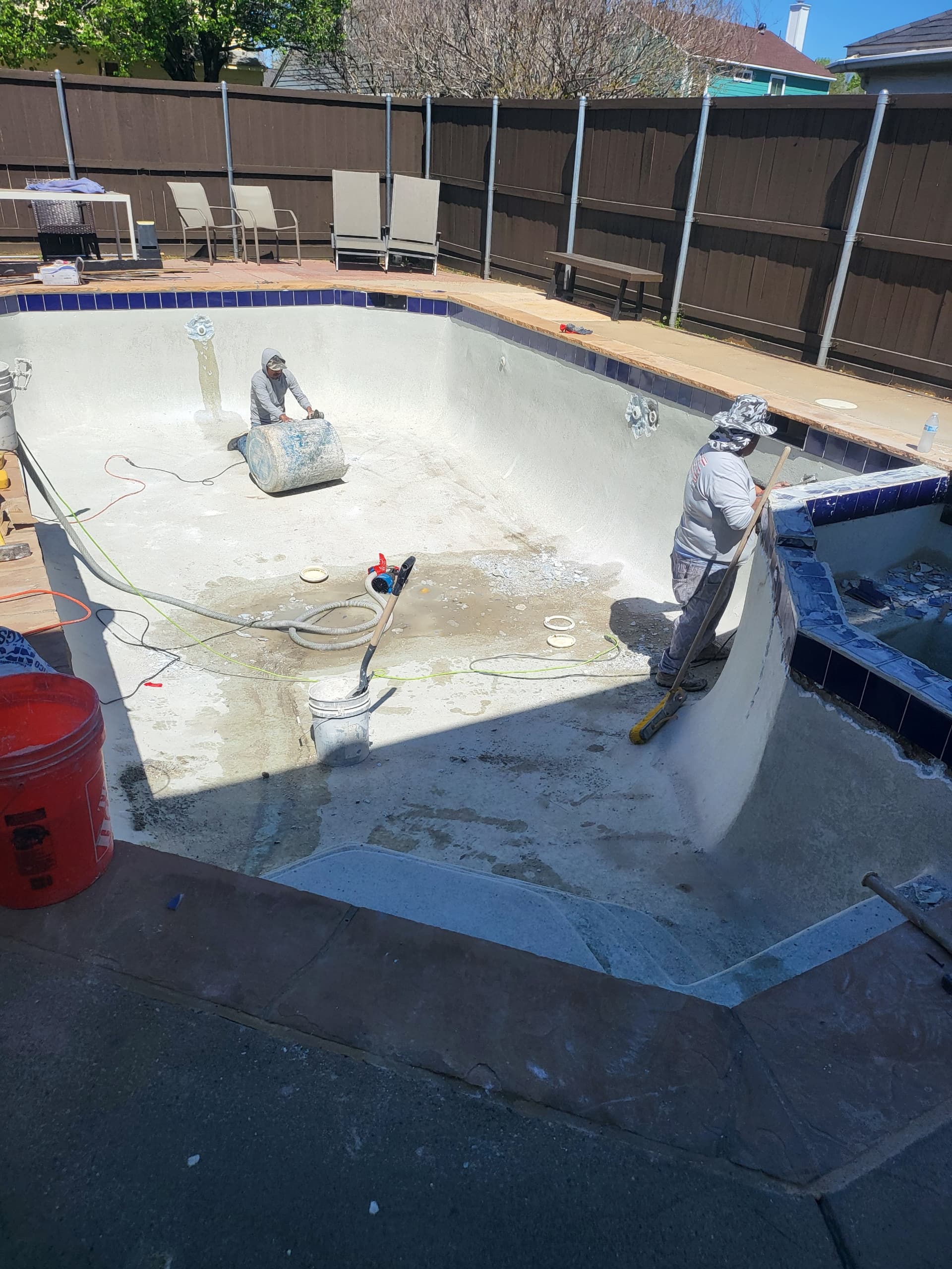 Pool renovation in progress